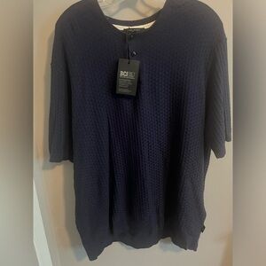 Ted Baker London men’s crew neck loose fitting knit blue sweater relaxed XL NWT